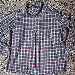 Tommy Hilfiger Red Striped Long Sleved Men's Dress shirt